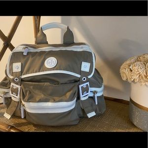 Tory Burch Tan Reva Logo Nylon Backpack